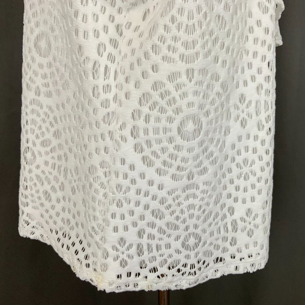 Lilly Pulitzer White Matteo One Shoulder Top Sea Urchin Terry Lace Sz XL - Picture 11 of 16